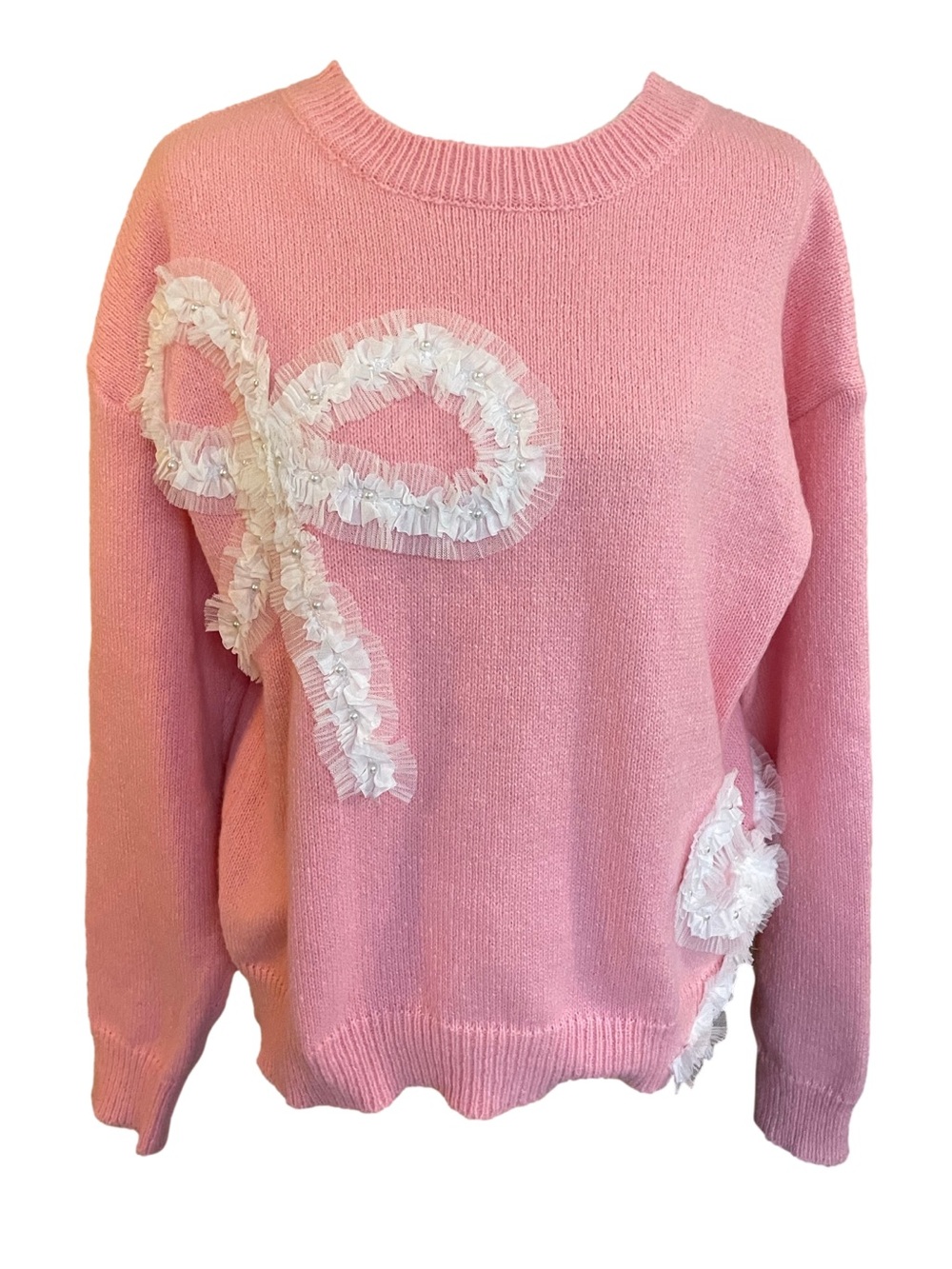 Stunning Pink Bow Sweater by So Me
